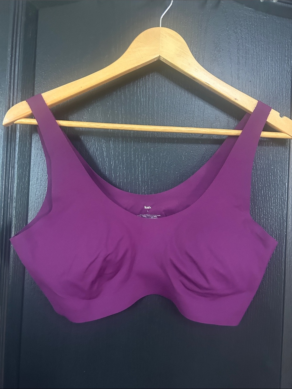 Knix Revolution Pullover Bra, Wireless, Size Large, Purple, Eggplant, Seamless - Picture 2 of 4